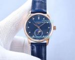 Replica Longines Moonphase Blue Dial Rose Gold Case Ladies Watch 34mm